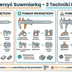 Jak mierzyć suwmiarką: zewnętrzne, wewnętrzne i głębokości. Instrukcja krok po kroku, jak używać suwmiarki do precyzyjnych pomiarów.