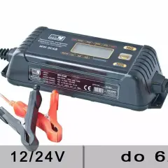 Inteligentna ładowarka MW-SC6B do akumulatorów 12/24V, z możliwością wyboru prądu ładowania do 6A.